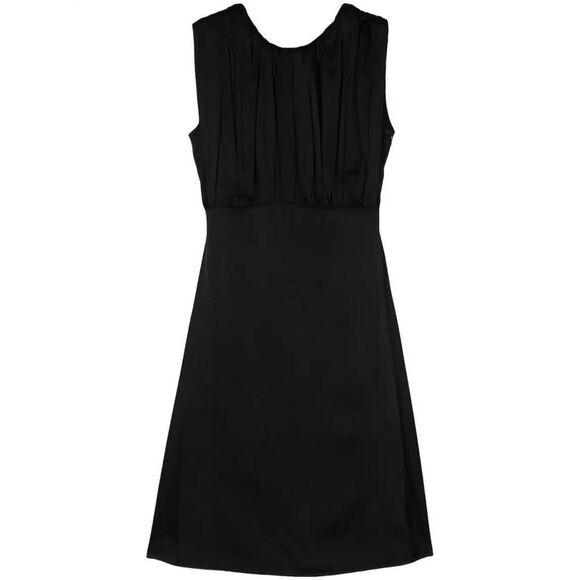shoes to wear with black sequin dress Jil Sander Black Wool Long Sleeve V Neck Short Dress Size 40  Mine & Yours
